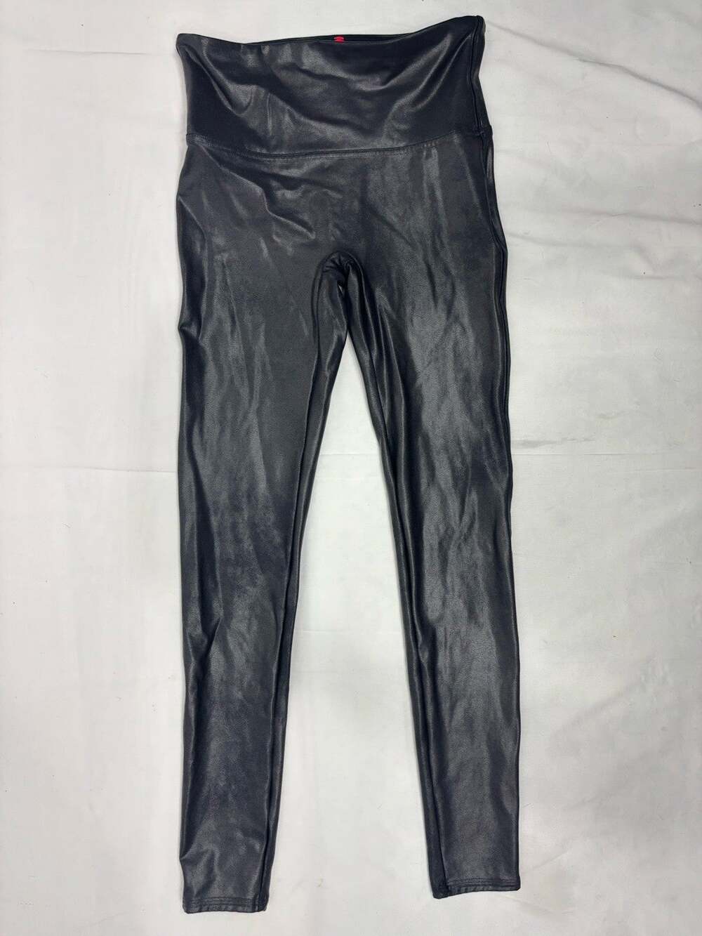 Spanx Faux Leather Leggings Women’s Size M Medium Black High Rise Nylon Tight